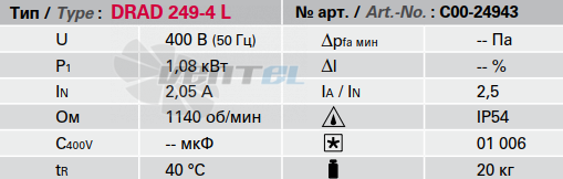 Rosenberg DRAD 249-4 L - описание, технические характеристики, графики